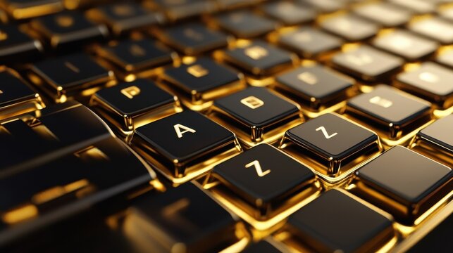 Gold circuit pathways on a black technology surface
